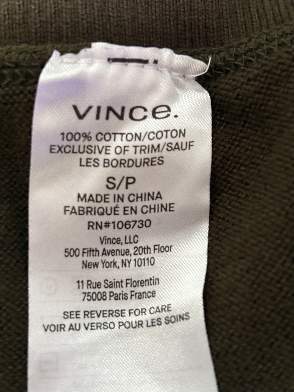 Vince Wide-Leg Crop Cotton Lounge Pants Olive Drab - Picture 9 of 9
